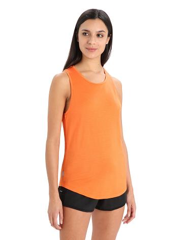 Dámské Tričko Icebreaker Merino Sphere II Tank Oranžové | CZ 1377JPQJ